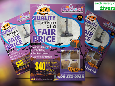 Hot Shot Carpet Cleaning Halloween Theme Flyer flyer design