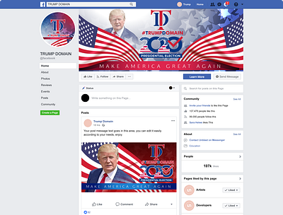 Trump Domain Facebook Cover & Post facebook ad facebook cover