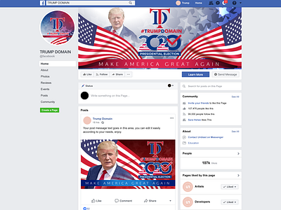 Trump Domain Facebook Cover & Post