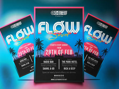 Flow Party Poster flyer design instagram post