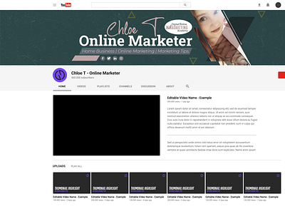 Youtube Channelart for Chole T Online Marketer facebook cover youtube channel art