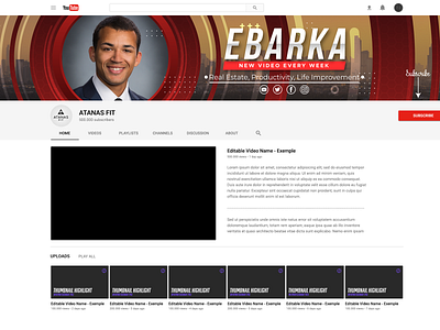 Youtube Channelart for #EBARKA youtube channel art