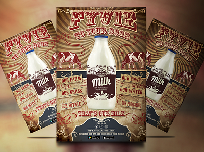 Vintage Milk Poster flyer design