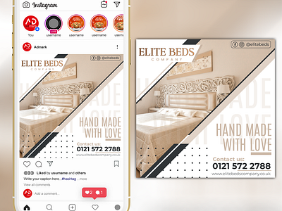 Instagram Post Design for Elite Beds