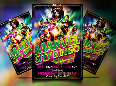 Flyer Design for Marvel City Bingo Carnival flyer design