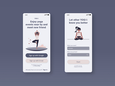 YOGIS adobe adobexd app ui uidesign xd