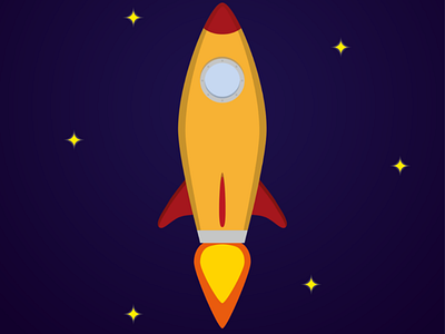 Rocket Ship design illustration inspired minimalistic vector