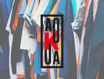AokoA - friperie streetwear branding design flat logo minimal typography vector