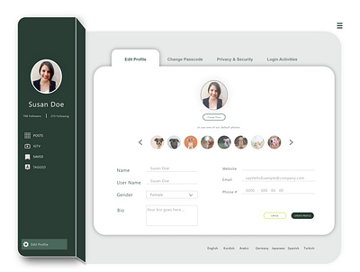 User Profile Setting app art dailyui design illustration type ui ux web website