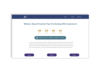 Countdown Web Page for webinar