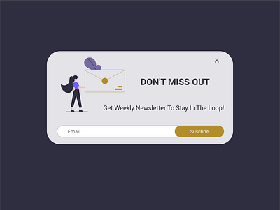 Pop-up / Overlay app art dailyui design illustration typography ui ux web website