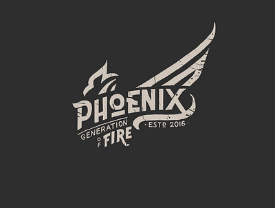 Phoenix Logo branding customdesign handdrawn lettering logo design logotype vintage logo