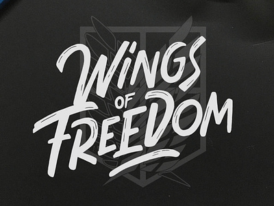 Wings of Freedom attack on titan branding customdesign handdrawn illustration lettering logo typography