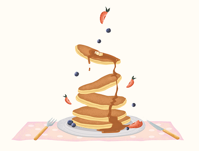 Pancakes design food food illustration illustration pancake vector