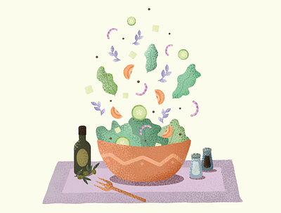 Salad adobe illustrator design flat food food illustration illustration salad vector