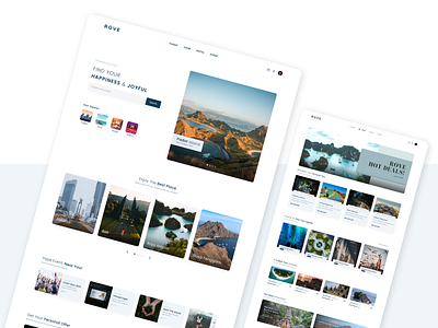 Rove : Travel Web App design study case travel ui ux