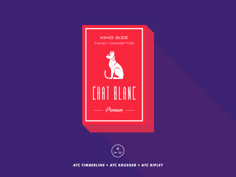 Candy Cigarette 1 type packaging isometric avondaletypeco typography box package vintage candy cat illustration