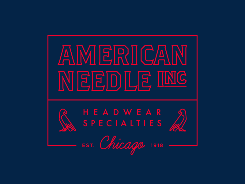 American Needle Label lockup vintage retro tag clothing mark illustration typeface logo americana eagle badge