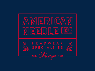 American Needle Label americana badge clothing eagle illustration lockup logo mark retro tag typeface vintage