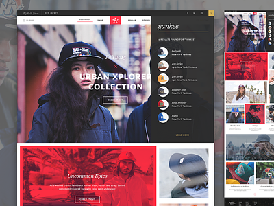 American Needle Web Direction apparel collage interaction minimal photography typography ui ux web website