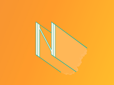 N design gradient illustration letter lettering minimal typography дизайн