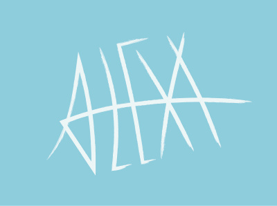 Alexa brush concept craft digital emblem lettering logo design type