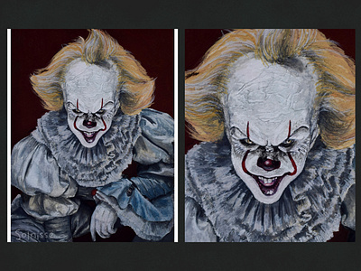 Pennywise art clown fanart horror illustration it pennywise
