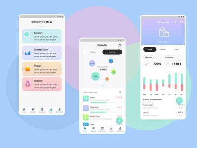Budgeting App design for Android appdesign budgetingapp figma figmadesign financialapp floatingbutton materialdesign mobileapp photoshop product uiuxdesign webdesign