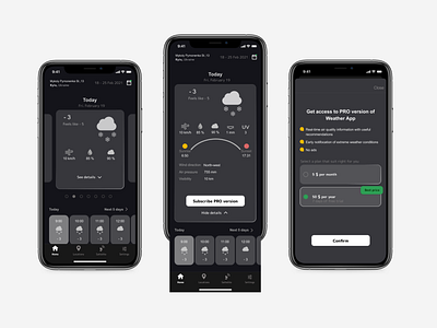 Weather App (iOS) appdesign blacktheme concept figma ios app design mobileapp product productdesigner uiuxdesign weather app