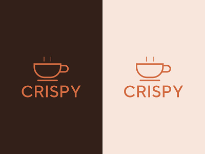 CRISPY Minimal Coffee Logo bean character coffee cute design logo mascot minimal minimal logo minimalist logo