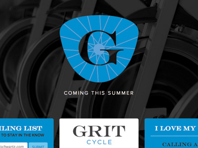 GRIT Cycle Splash Page cycling fitness splash page website