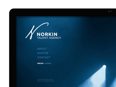 Norkin Talent Agency Website blue large image website