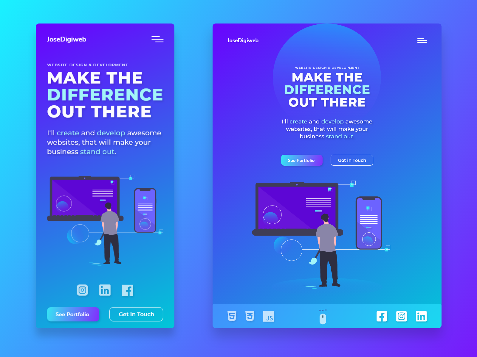 Mobile and Tablet version | Portfolio UI Web Design by JoseDigiWeb on ...
