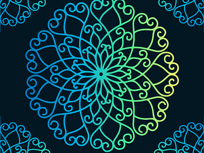 Gold background with mandala  Vector illustrations