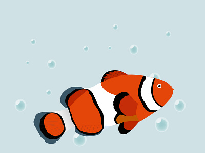 Clown fish icon in flat style isolated on white background. design