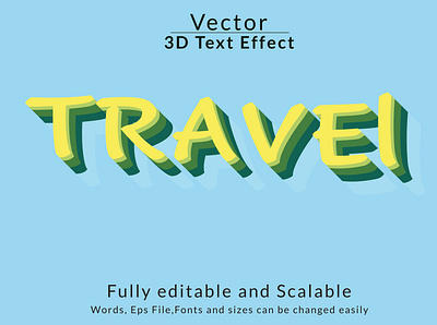 Travel 3d editable text effect, title text effect 3d text 3d text effect cartoon text effects game title graphic design illustrations product design text effect text graphic travel text vector art