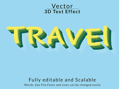 Travel 3d editable text effect, title text effect