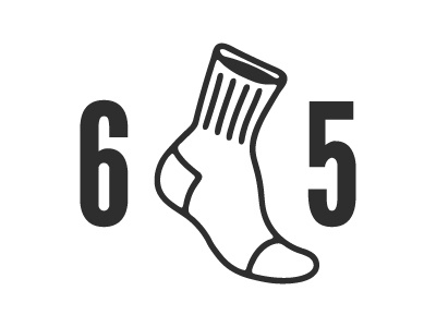 6foot5 6foot5 foot illustration logo sock