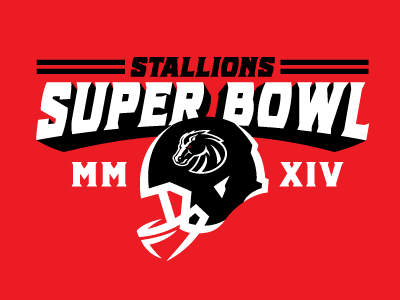 Stallions Super Bowl football head horse little league logo shirt sports stallions super bowl team