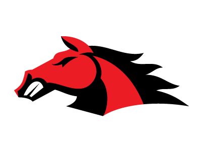 Mustangs black high school horse logo mustang red sports team