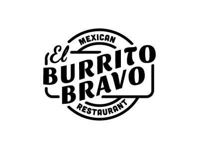 El Burrito Bravo burrito logo mexican restaurant type