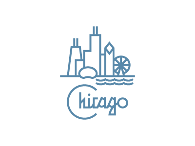 Chicago chicago city illustration type