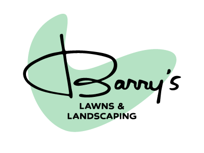 Barry's landscaping lawns logo script type