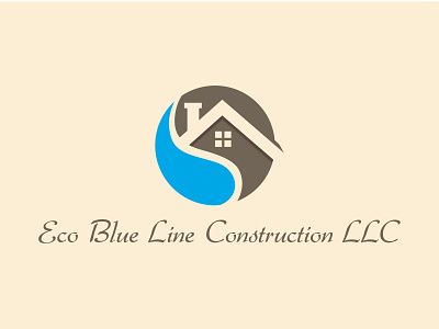 Eco Blue Line Construction Logo branding design flat logo realestate vector web