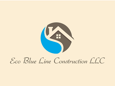 Eco Blue Line Construction Logo