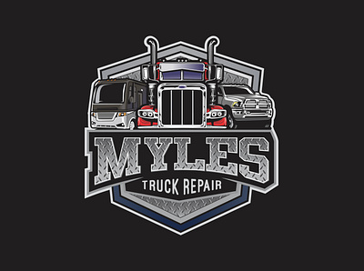 Myles Truck Repair Logo branding design graphic design illustration logo vector
