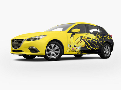Pokemon Pikachu Character illustration Car Wrap branding graphic design illustration vector