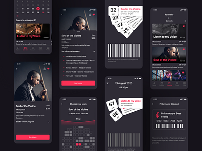 Philarmony Tickets | Mobile App app application culture design music orchestra philarmony ticket ui ux