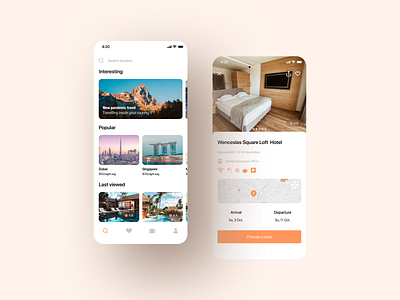 Hotel Booking | Mobile App app application booking design hotel hotel booking hotels ticket ui ux