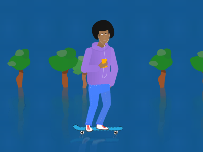 Another Skater ae animation illustrator music skater trees